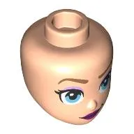 Minidoll Head, Dark Tan Eyebrows, Lavender Eyeshadow, Bright Light Blue Eyes, Dark Purple Lips