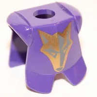 Minifig Neckwear Armor Breastplate with Leg Protection, Danju Gold Wolf Print