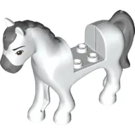 Animal, Horse with 2 x 2 Cutout, Black Eyes, Light Bluish Grey Nose, Mane and Tail Print