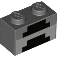 Brick 1 x 2 with Pixelated Forge Print