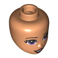 Minidoll Head Lavender Eyes, Dark Red Lips, Open Smile print