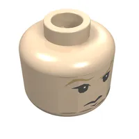 Minifig Head Draco Malfoy, Tan Eyebrows and Frown Print [Blocked Open Stud]