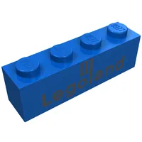 Brick 1 x 4 with Black 'Legoland' Logo Print
