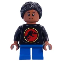 Kid, Jurassic Park Shirt, Blue Legs, Black Hair