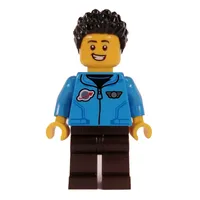 Dark Azure Torso, Dark Brown Legs, Black Hair