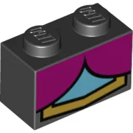 Brick 1 x 2 with Cape, Dress print