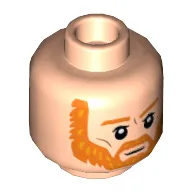 Minifig Head Vincent van Gogh, Orange Eyebrows and Beard, Serious Print