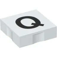 Duplo Tile 2 x 2 with Capital 'Q' Print