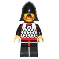 Knight (Scale Mail on Red) - Black Arms, Black Legs, Black Neck-Protector, Plastic Cape