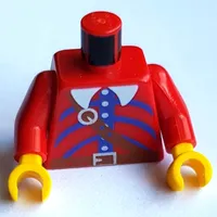 Torso Imperial Armada Uniform with Brown Belt and Blue Print, Red Arms, Yellow Hands