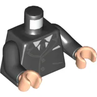 Torso Jacket, White Shirt, Black Tie Print, Black Arms, Light Nougat Hands