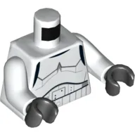 Torso Armor Stormtrooper, Detailed Armor without Shoulder Belts Print (Rebels Cartoon Style), White Arms, Black Hands