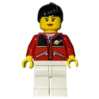Woman, Red Jacket, White Legs, Black Hair (3626bpr0892 Head)