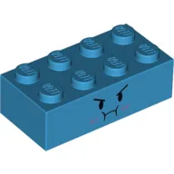 Brick 2 x 4 with Angry Face, Blushes print