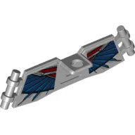 Minifig Neckwear Wings with 2 Bars with Dark Blue/Blue/Dark Red print