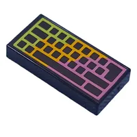 Tile 1 x 2 with Lavender/Bright Orange/Lime Computer Keyboard with No Letters Print