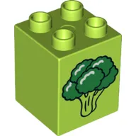 Duplo Brick 2 x 2 x 2 with Broccoli Print