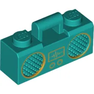 Equipment Radio / Boom Box with Handle with Gold Trim print