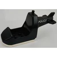 Duplo Helicopter Body without Skids with White Base and 'POLICE' Print