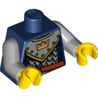 Torso Armor, Scale Mail, Crown on Collar Print, Light Bluish Gray Arms, Yellow Hands