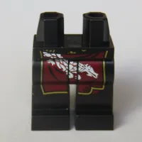 Hips and Black Legs with Dark Red Apron, White Dragon