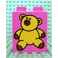 Duplo Brick 1 x 2 x 2 with Teddy Bear Print