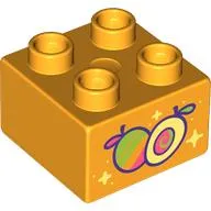 Duplo Brick 2 x 2 with Fruit print