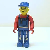 Juniors Midifig, Tractor Driver With Blue Overalls, Red Shirt, Plain Blue Cap, Beard Stubble