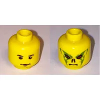 Minifig Head Quirinus Quirrell / Voldemort, Dual Sided, Neutral / Red Eyes with Snake Nose Print