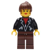 Woman - Black Jacket, Brown Legs