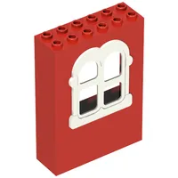 Fabuland, Building, 2 x 6 x 7 with Window, Rectangular White