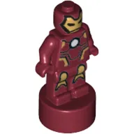 Minifig Trophy Statuette, Iron Man, White Arc Reactor Print