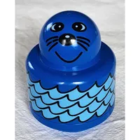 Primo Brick 1 x 1 with Round Rattle, Water, Seal print