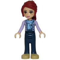 Mia - Lavender Jacket, Scarf, Dark Blue Trousers