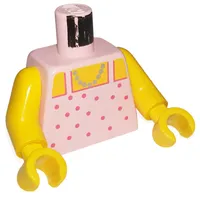 Torso Halter Top, Red Dots with Gold Necklace Print, Yellow Arms and Hands