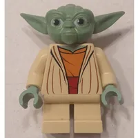 Yoda, Sand Green Head with White Hair, Dark Orange Undershirt