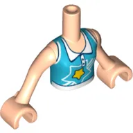 Minidoll Torso Girl with Medium Azure Sport Shirt with Star Print, Light Nougat Arms and Hands
