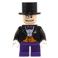 The Penguin with Dark Purple Short Legs and Orange Vest