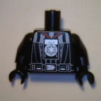 Torso Darth Vader Suit Imperial Logo Medal Print, Black Arms and Hands