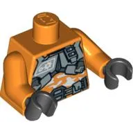 Torso Silver Body Armor over White Camouflage Print, Orange Arms, Black Hands