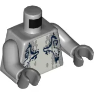 Torso Shark Chest with Yellow Green and Dark Blue Markings Print, Light Bluish Gray Arms, Dark Bluish Gray Hands