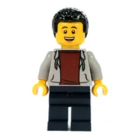 Light Bluish Grey Torso, Dark Blue Legs, Black Hair