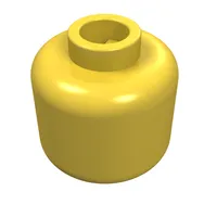 Minifig Head, Brown Eyebrows, Open Mouth Smile, Chin Dimple, White Pupils Print [Blocked Open Stud]