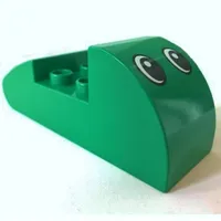 Duplo Brick 2 x 6 x 2 Rounded Ends with Eyes Print
