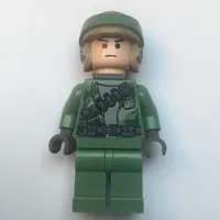 Rebel Trooper in Endor Uniform, Sand Green Legs, Black Eyes, Neck Bracket