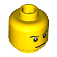 Minifig Head, Eyebrows and Scowl, White Pupils Print