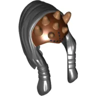 Headdress Zabrak Front Skull Spikes, Black Dots on Front and Hair Agen Kolar Print