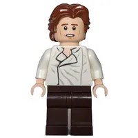 Han Solo, White Shirt, Dark Brown Legs, Dual Sided Head Open Mouth / Closed Eyes with Closed Mouth, Ruffled Hair