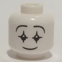 Minifig Head Mime, Smiling Face, Star Eyes with White Pupils Print
