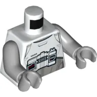 Torso Armor with Light Bluish Gray Undershirt Print (First Order Walker Pilot), Light Bluish Gray Arms and Hands